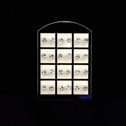 Dozen CZ Medium Square post Earrings#88-48009SQ/CL