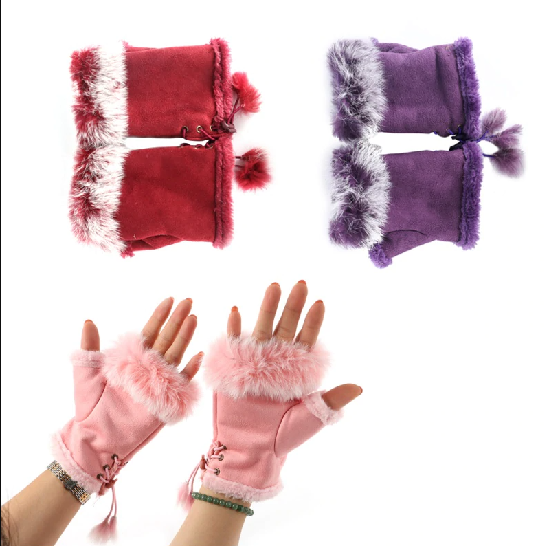 Fur Fingerless Glove #89-93103