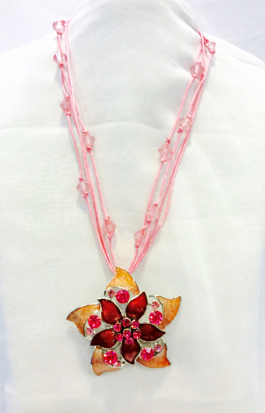 Flower Pendant Necklace #67-18035PK