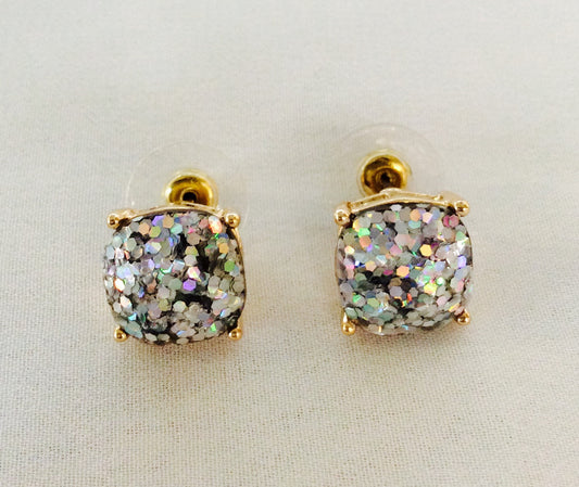 Square Crystal Stones Earrings #12-24865ABCL
