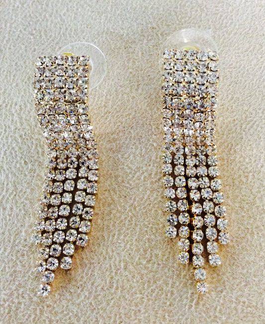 Crystal Stones Post Earrings #33-41926GD