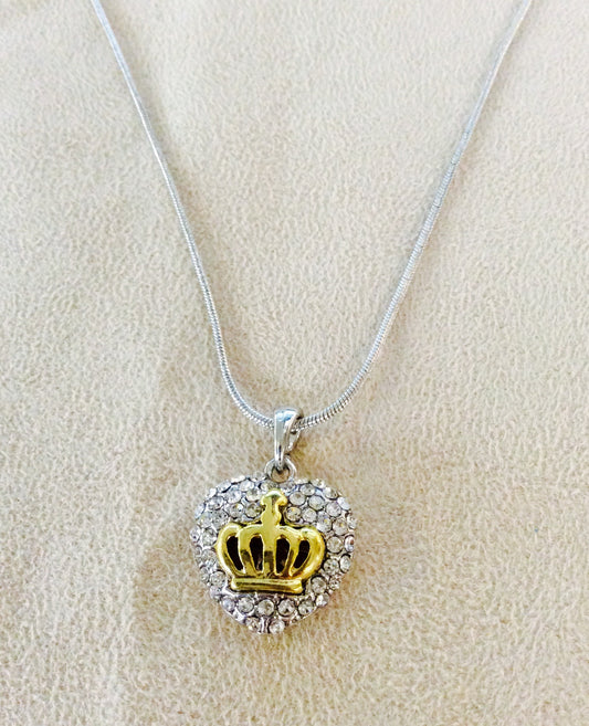 Heart with Crown Necklace #27-852