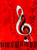 Piano Satin Scarf #ON-1529RD (Red)