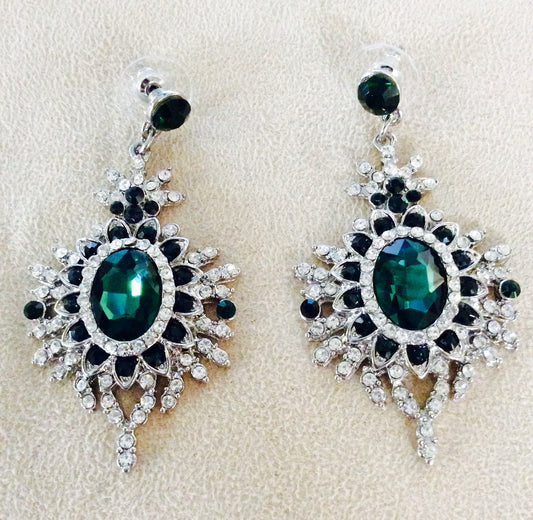 Crystal Flower Post Earrings #60-23289GN