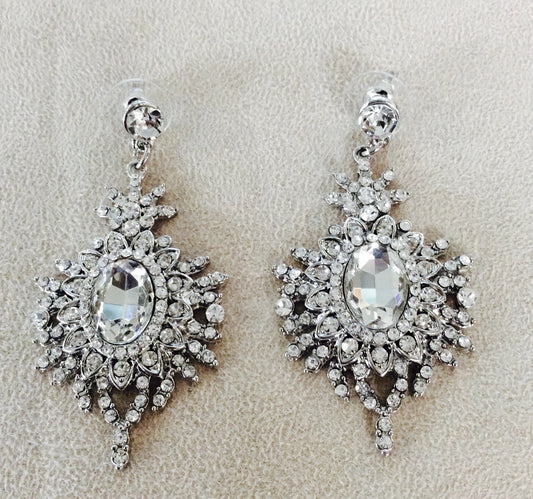 Crystal Flower Post Earrings #60-23289CL