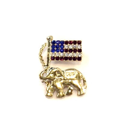 GOP Elephant with US Flag Pin #66-12032