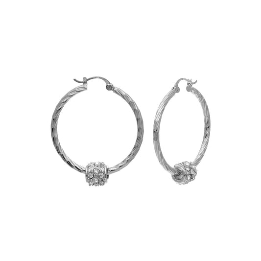 Hoop Earrings 1.25" #12-004235S (Silver)