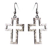 Hammered Cross Earrings #12-24157