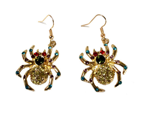 Halloween Spider Earrings #28-11211G (Gold)