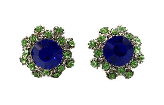 Flower Earrings (Blue/Green) #88-12050