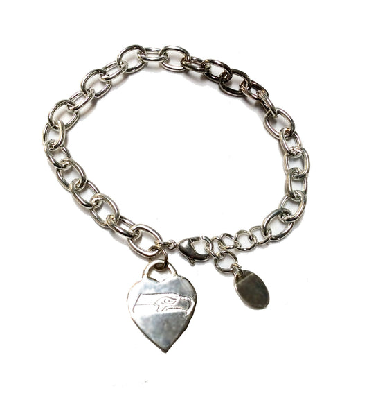 Seahawks Heart Charm Bracelet #76-06714