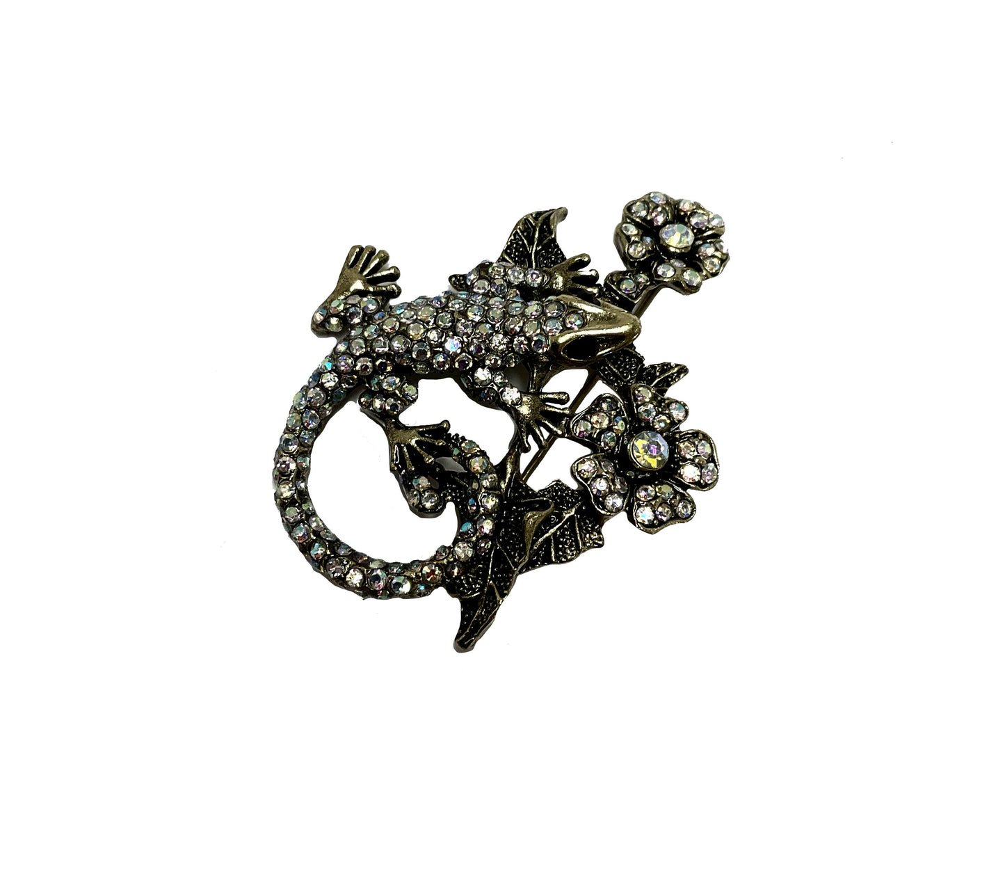 Lizard with Flower Pin#66-12003GD