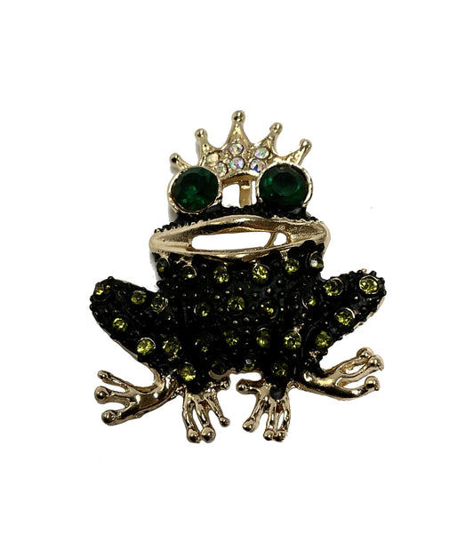 Green Frog with Crown Pin#38-3559GD