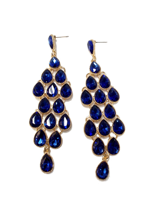 Crystal Stones Post Earring #60-23075GDBL