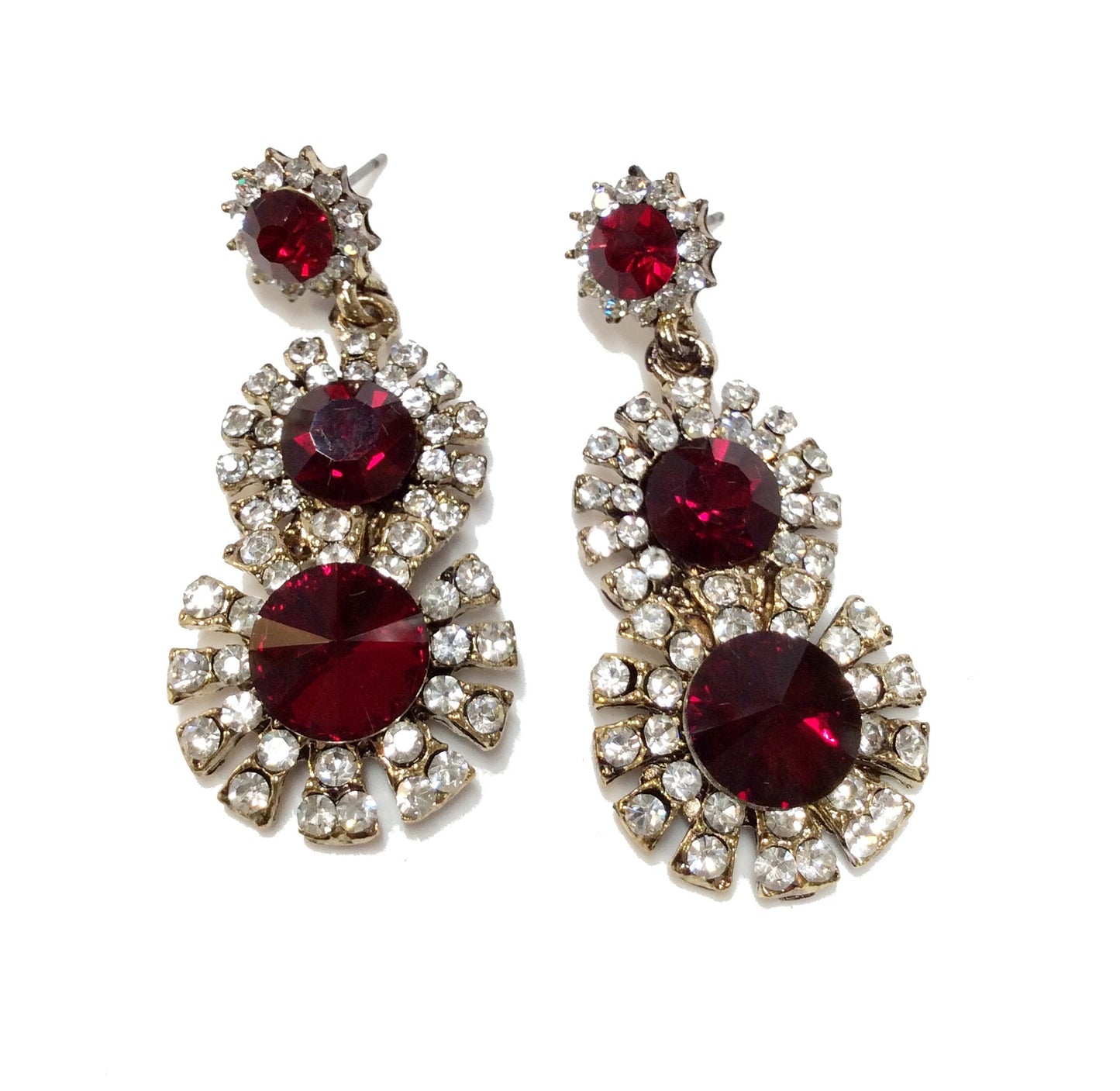 Red Round Earring #12-23632