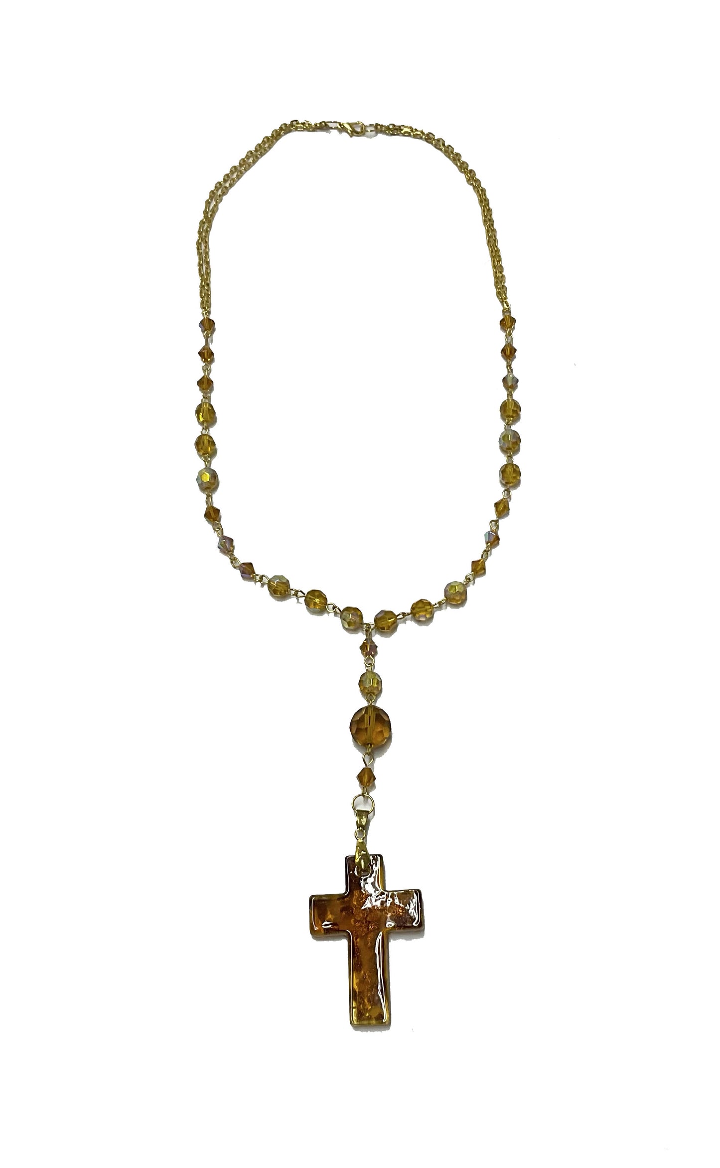 Glass Cross Necklace #66-67004