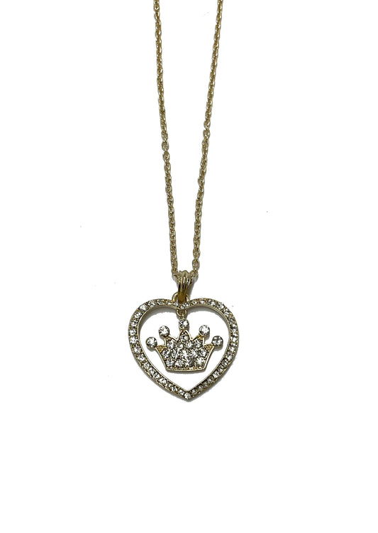 Heart with Crown Necklace #12-13677