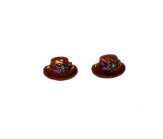 Red Hat Post Earrings #66-28201