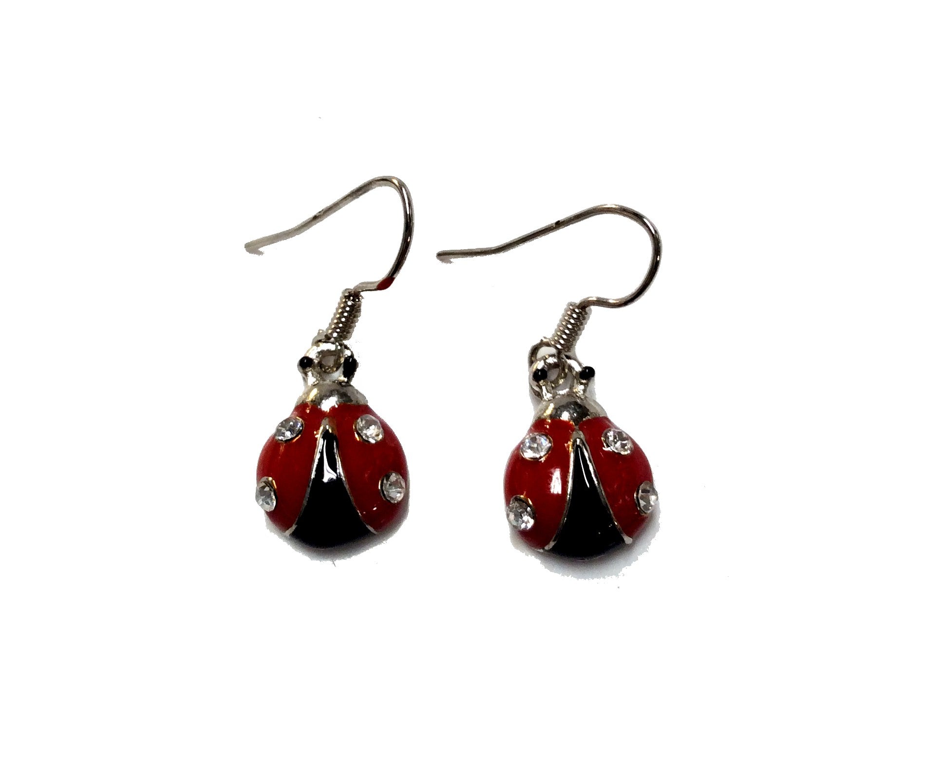 Ladybug Earrings #28-11018S (Silver)