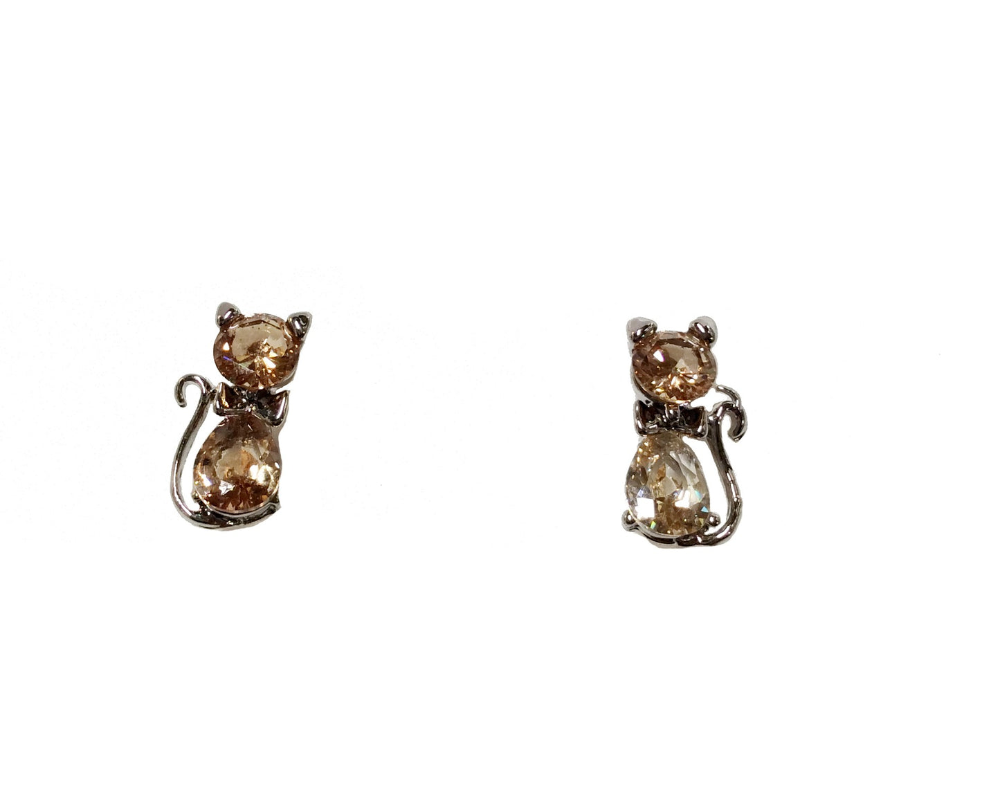 Tiny Crystal Cat Post Earring #66-72018CL