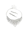 Net style Necklace and Earrings Set #66-14096CL