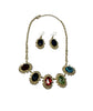 Rhinestone Necklace and Earrings Set #28-11224MU