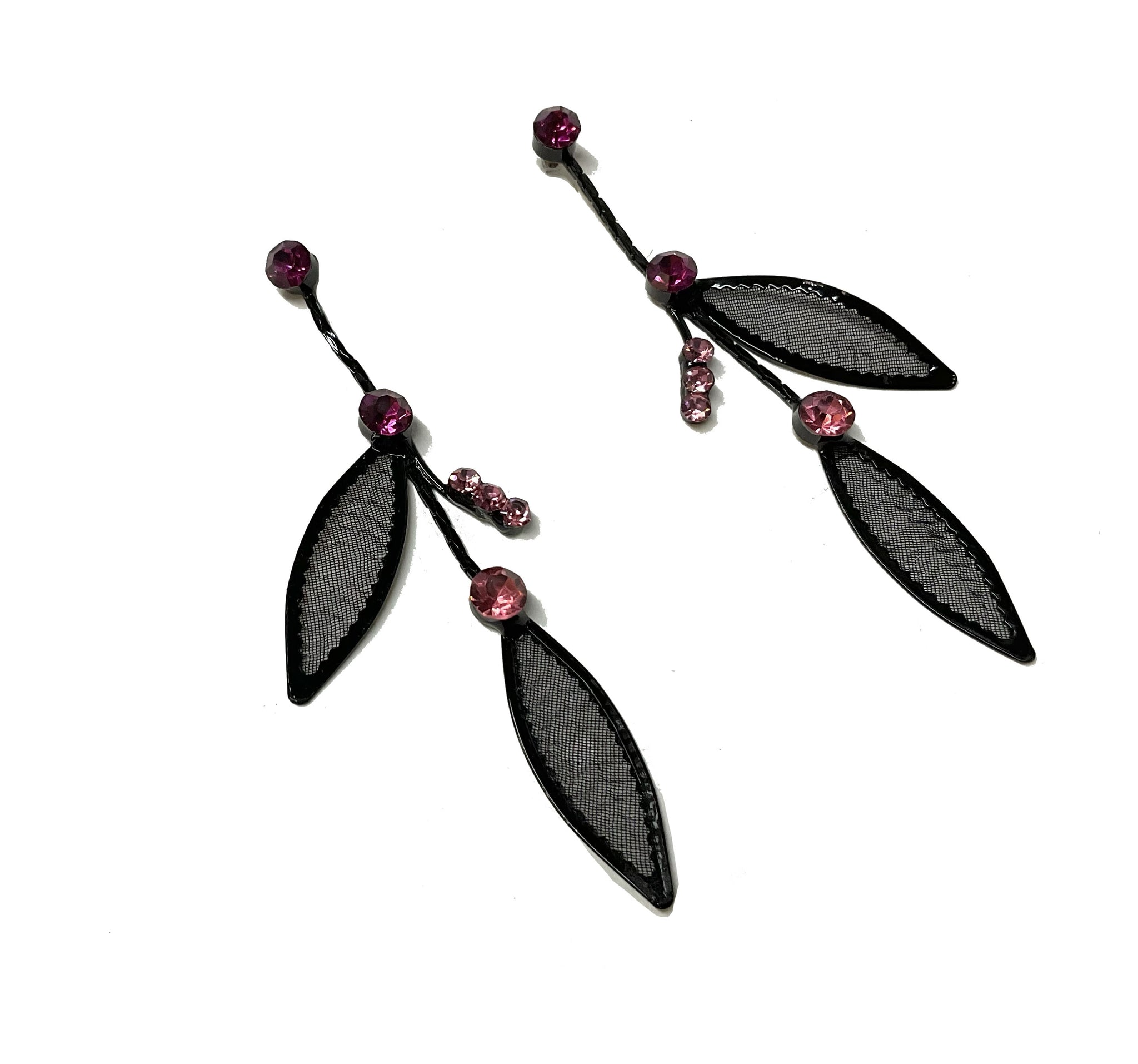 Mesh Flower Necklace/Earring Set (Pink) #66-23198PK