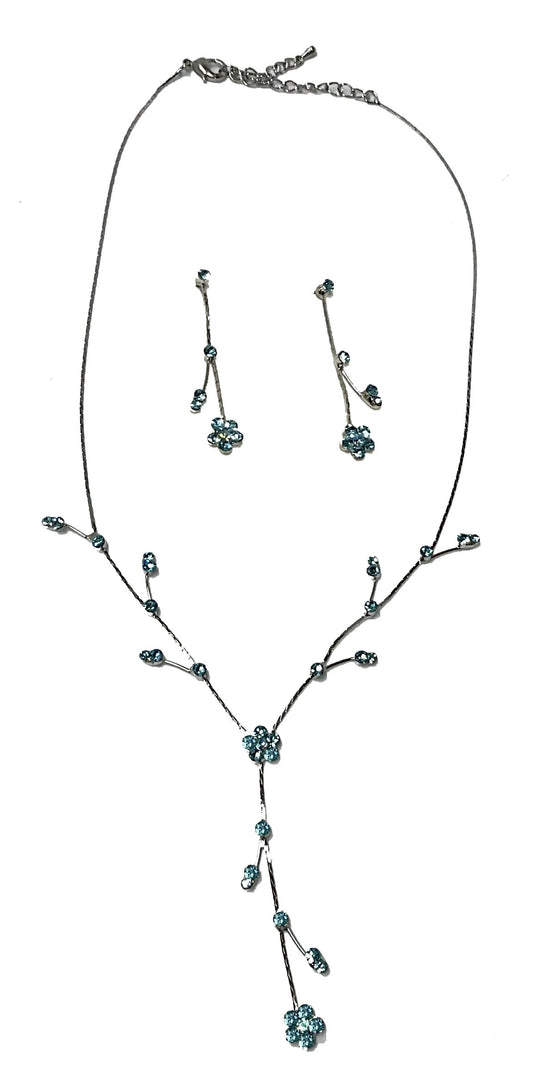 Tiny Flower Necklace-Earring Set #66-23021AQ