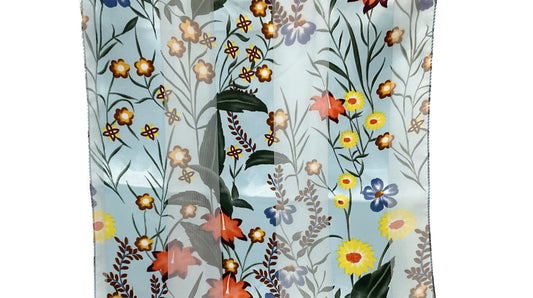 Floral Satin Scarf #OP1068BL