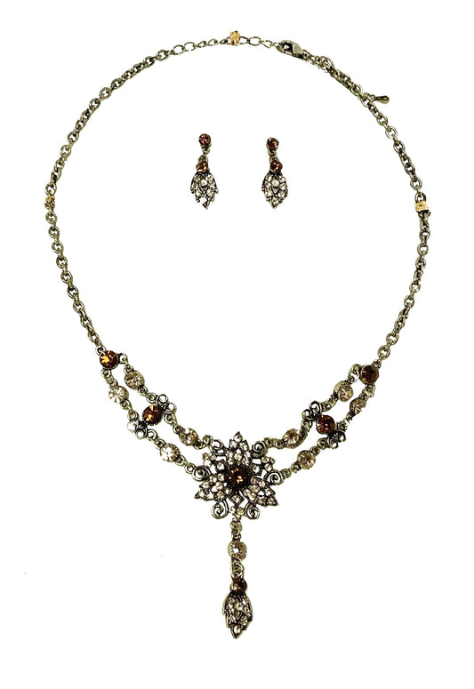 Floral Necklace Earring Set #28-11107