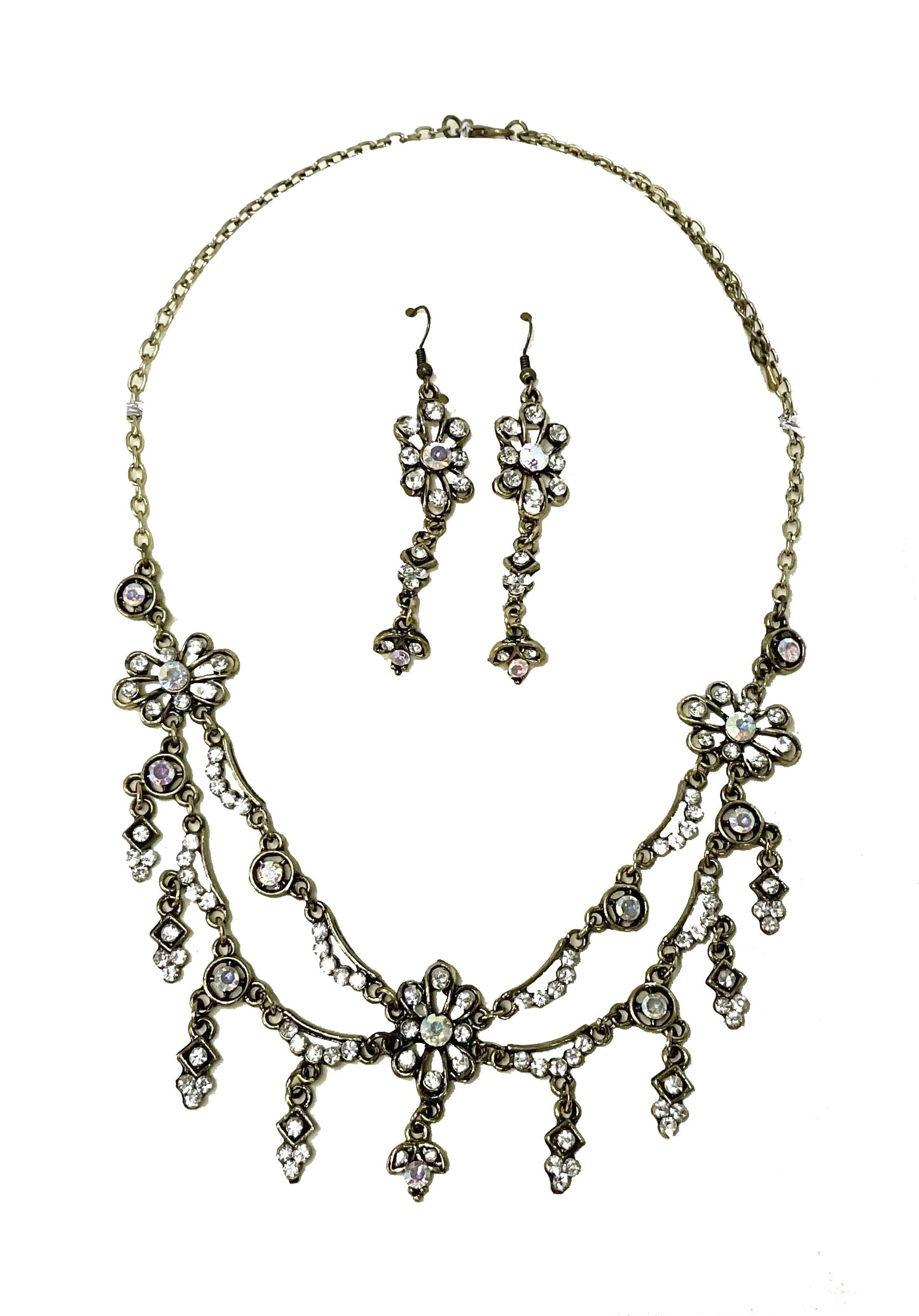 Flower Necklace and Earrings Set#28-11160AB