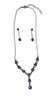 Tiny Flower Necklace-Earring Set #28-11133BL (Blue)