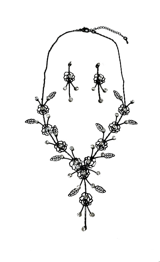 Rose Outline Necklace Set #66-23210