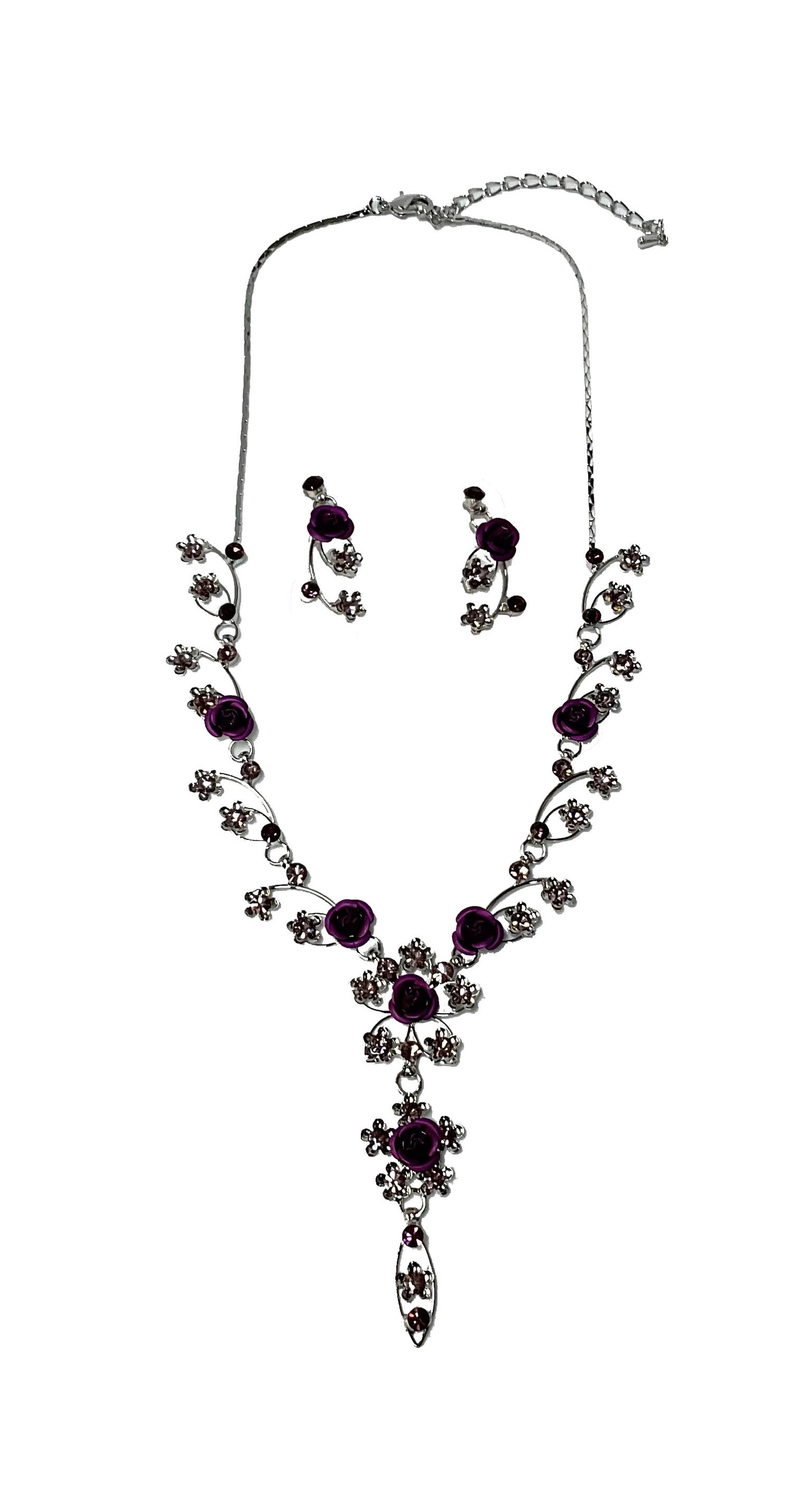 Rose Flower Necklace Set #66-23165