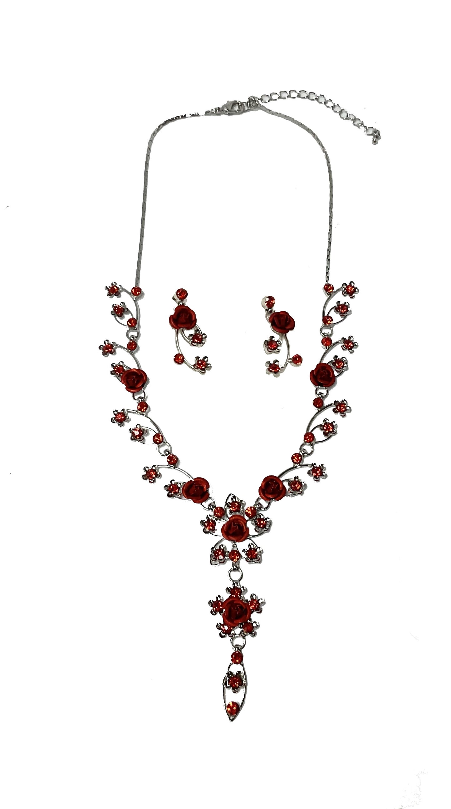 Rose Flower Necklace Set #66-23165