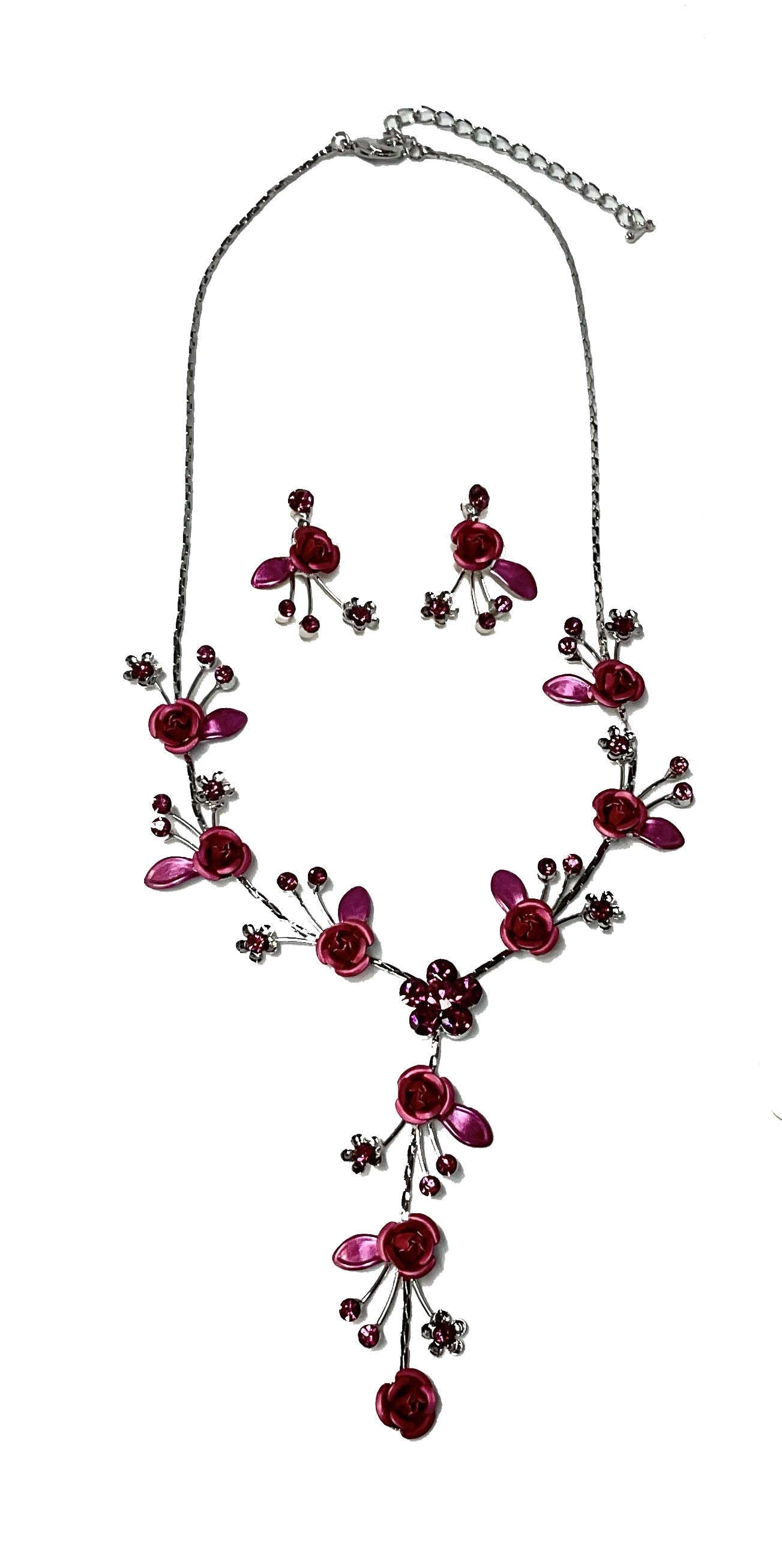 Rose Flower Necklace Set #66-23204