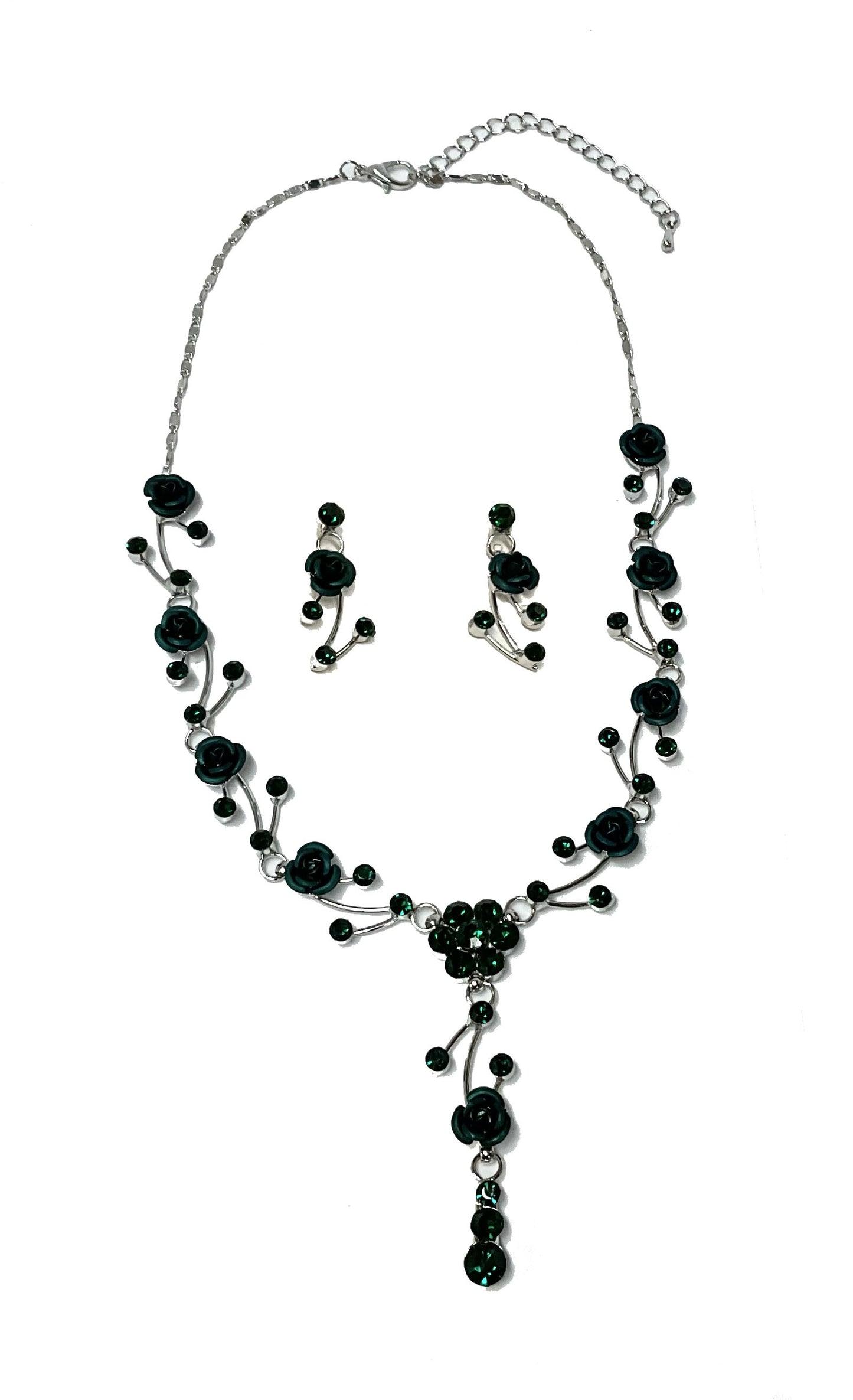 Rose Necklace Set #66-23171Emerald