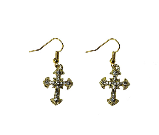 Cross Earrings #12-23912CLG (Clear)
