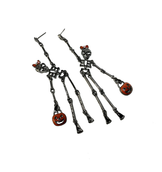 Halloween Skeleton Earrings #12-23715J (JET)