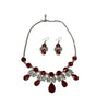Teardrop Necklace-Earring Set #28-11227RD (Red)
