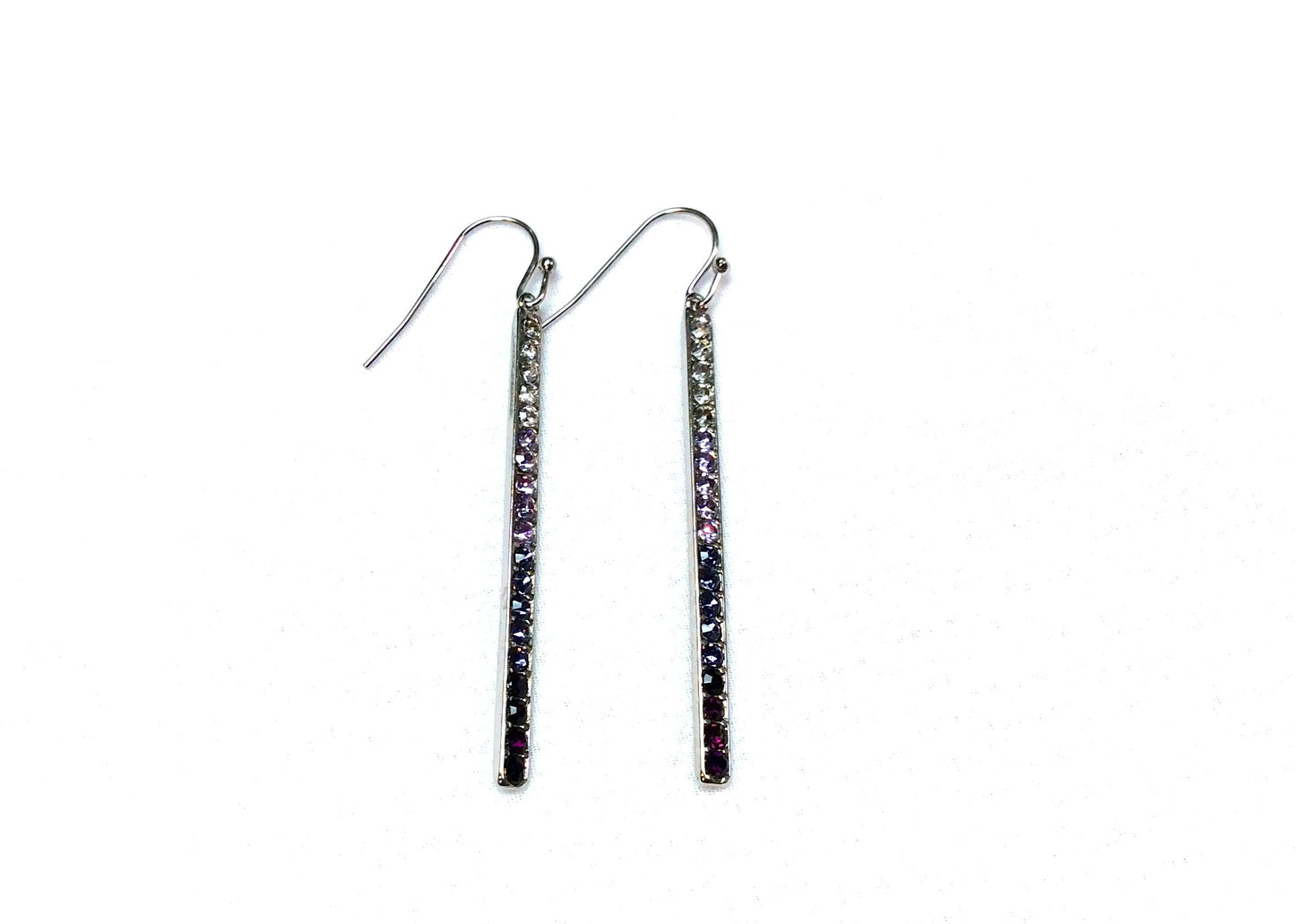 3-Colored Strip Earrings #12-24058GR