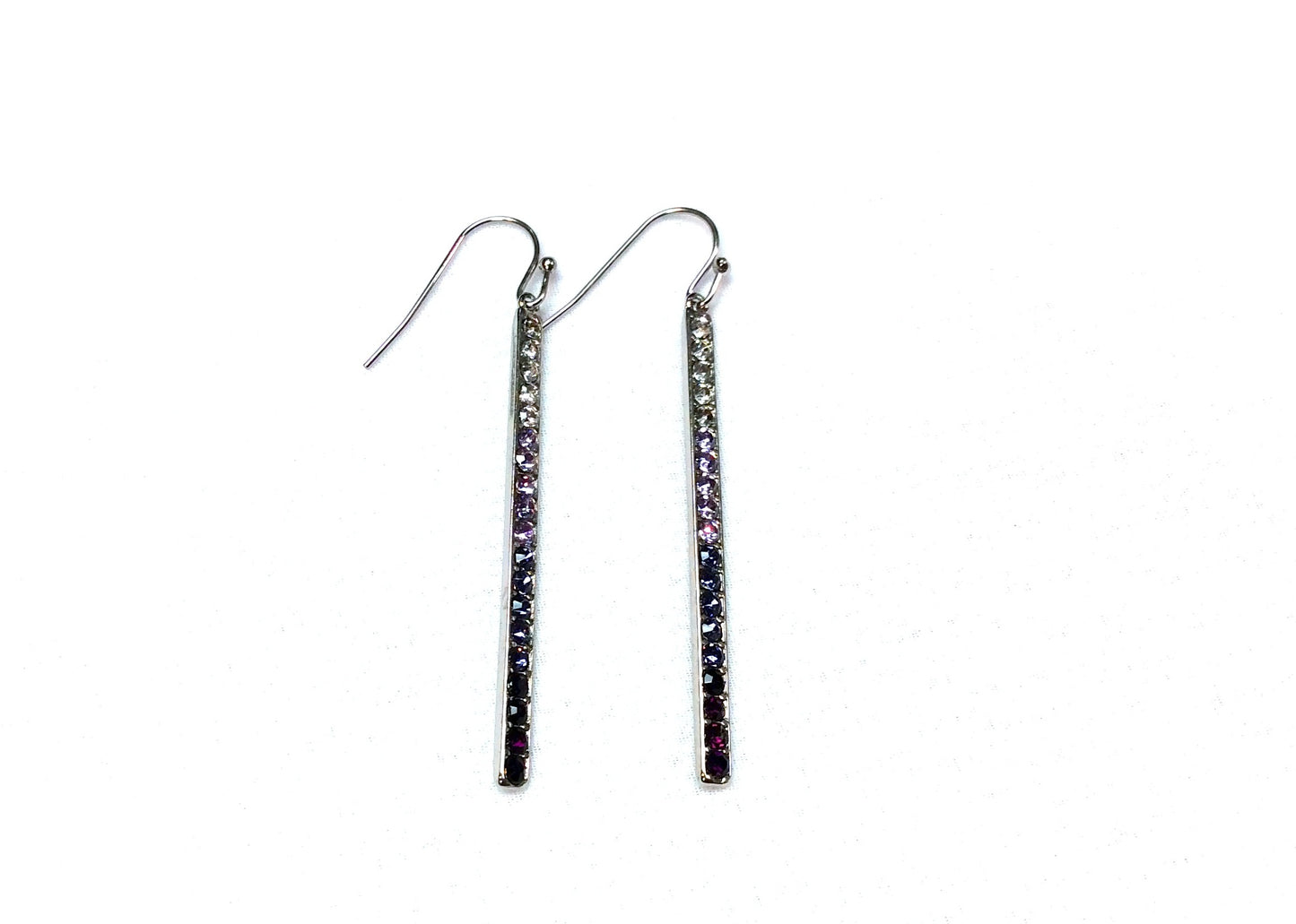 3-Colored Strip Earrings #12-24058BL