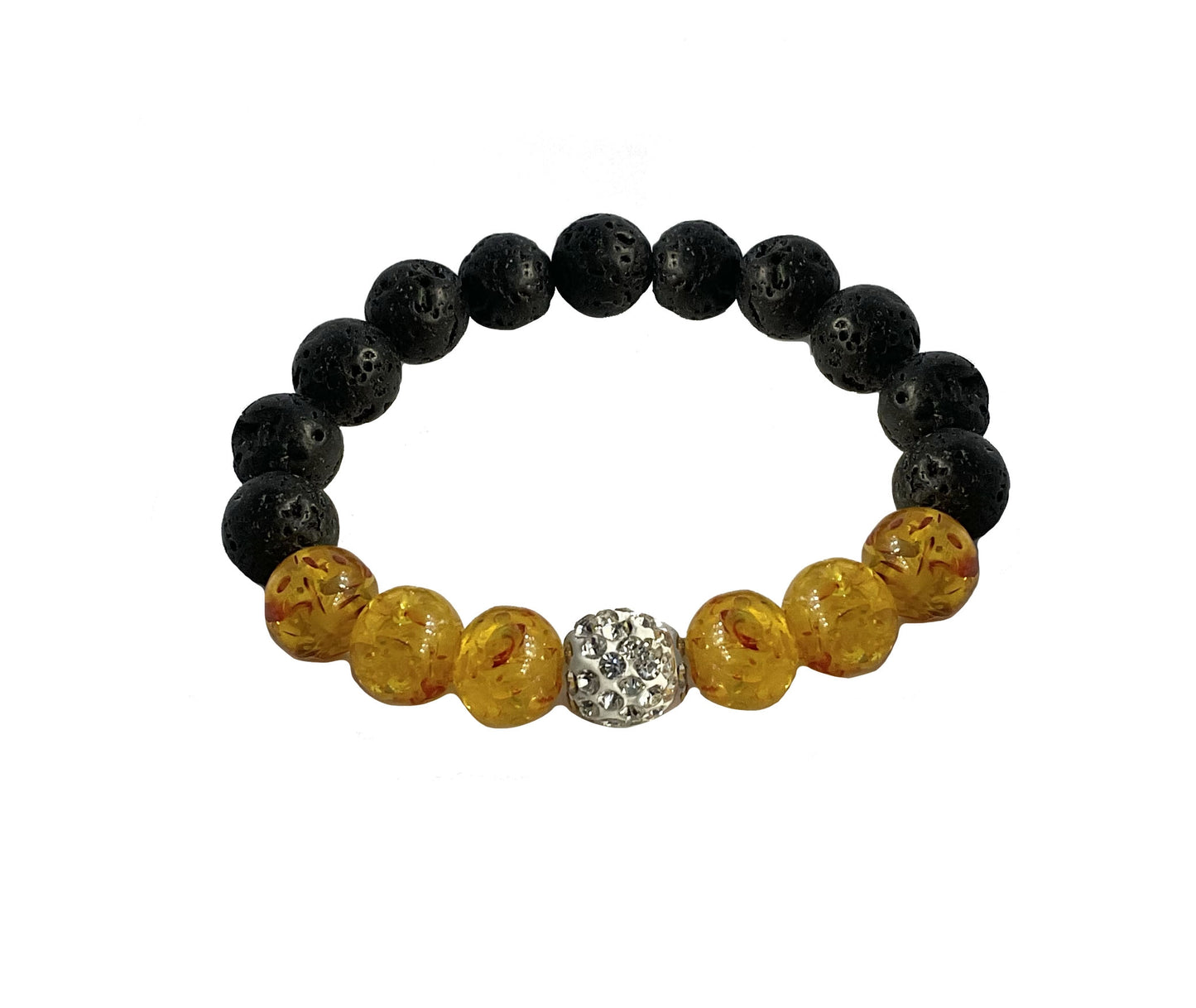 Natural Lava Rock Stone Stretch Bracelet #28-113553