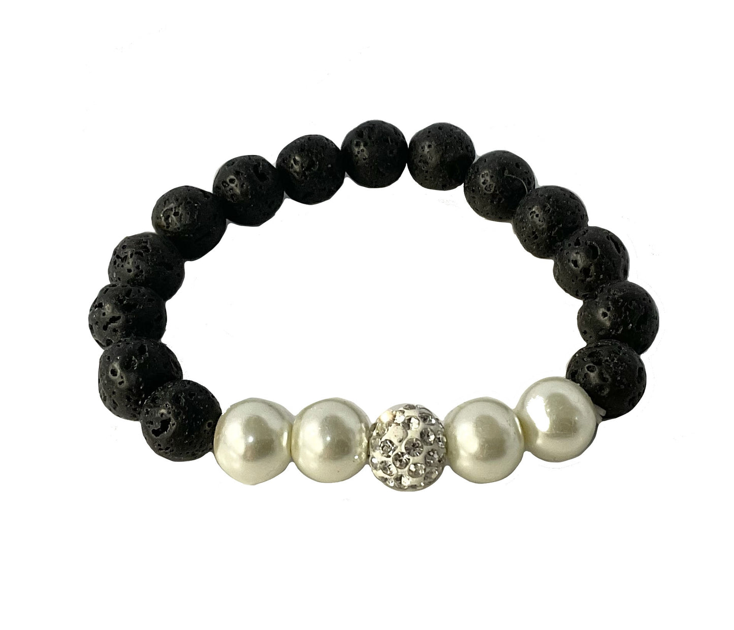 Natural Lava Rock Stone Stretch Bracelet #28-113550