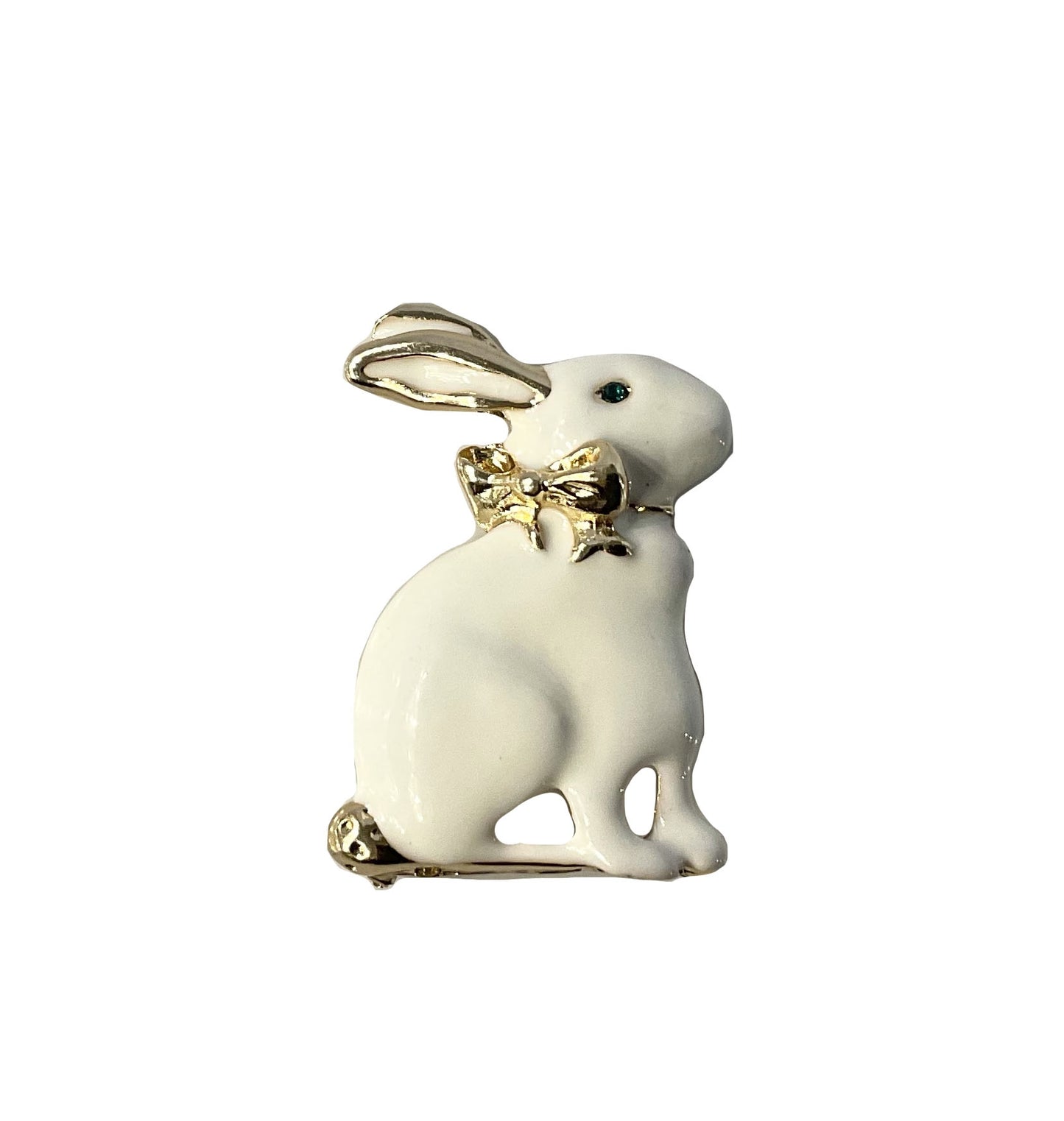 Rabbit with Gold Ribbon Pin #38-1546