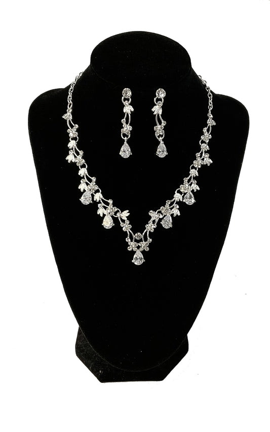 Crystal Floral Necklace Set #89-32085