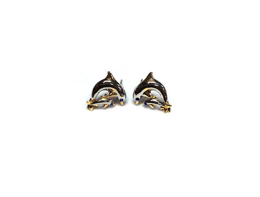 2 Dolphin Post Earrings #19-141253