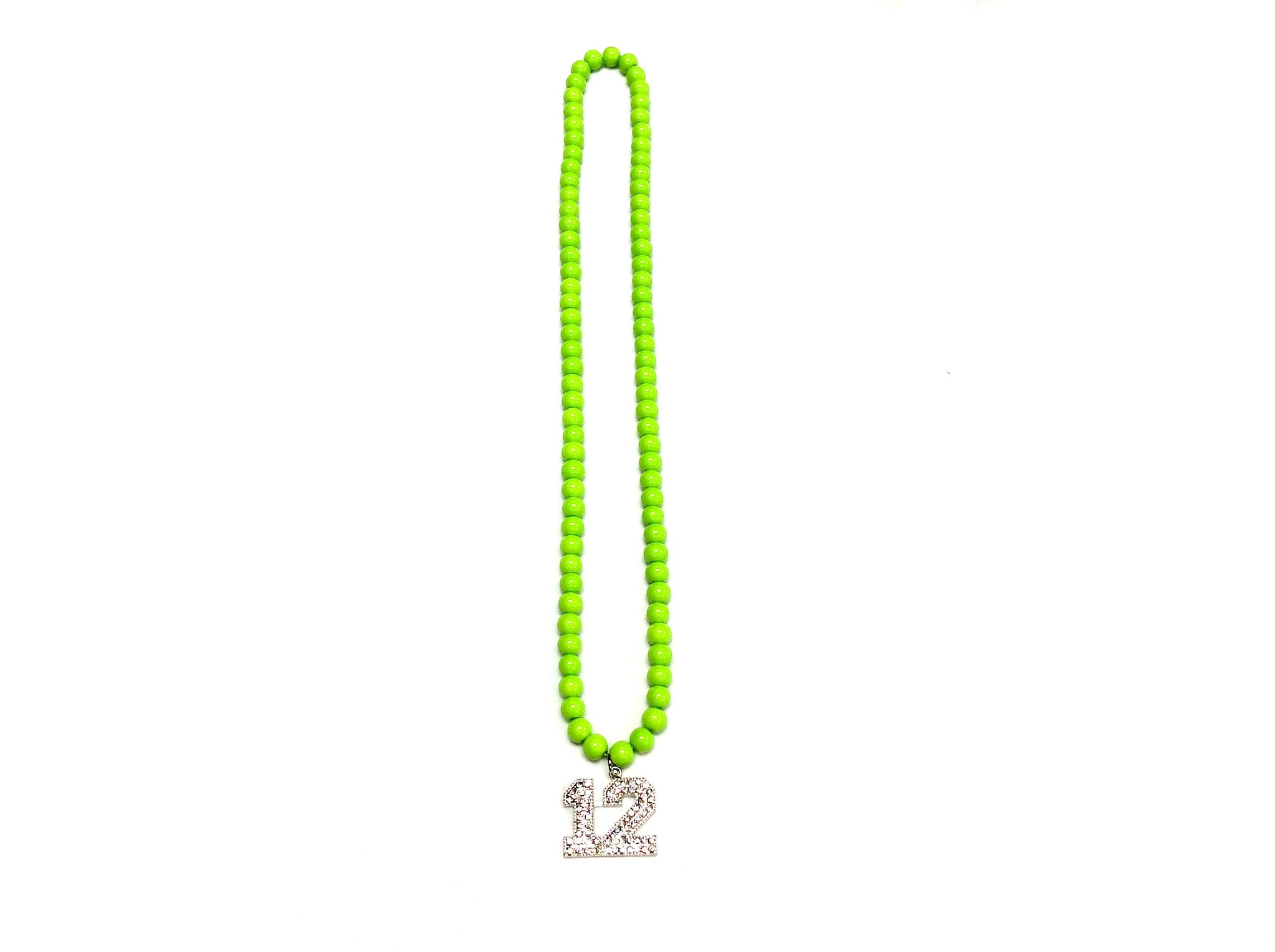 Seattle Fan Green Beaded Necklace #28-11203