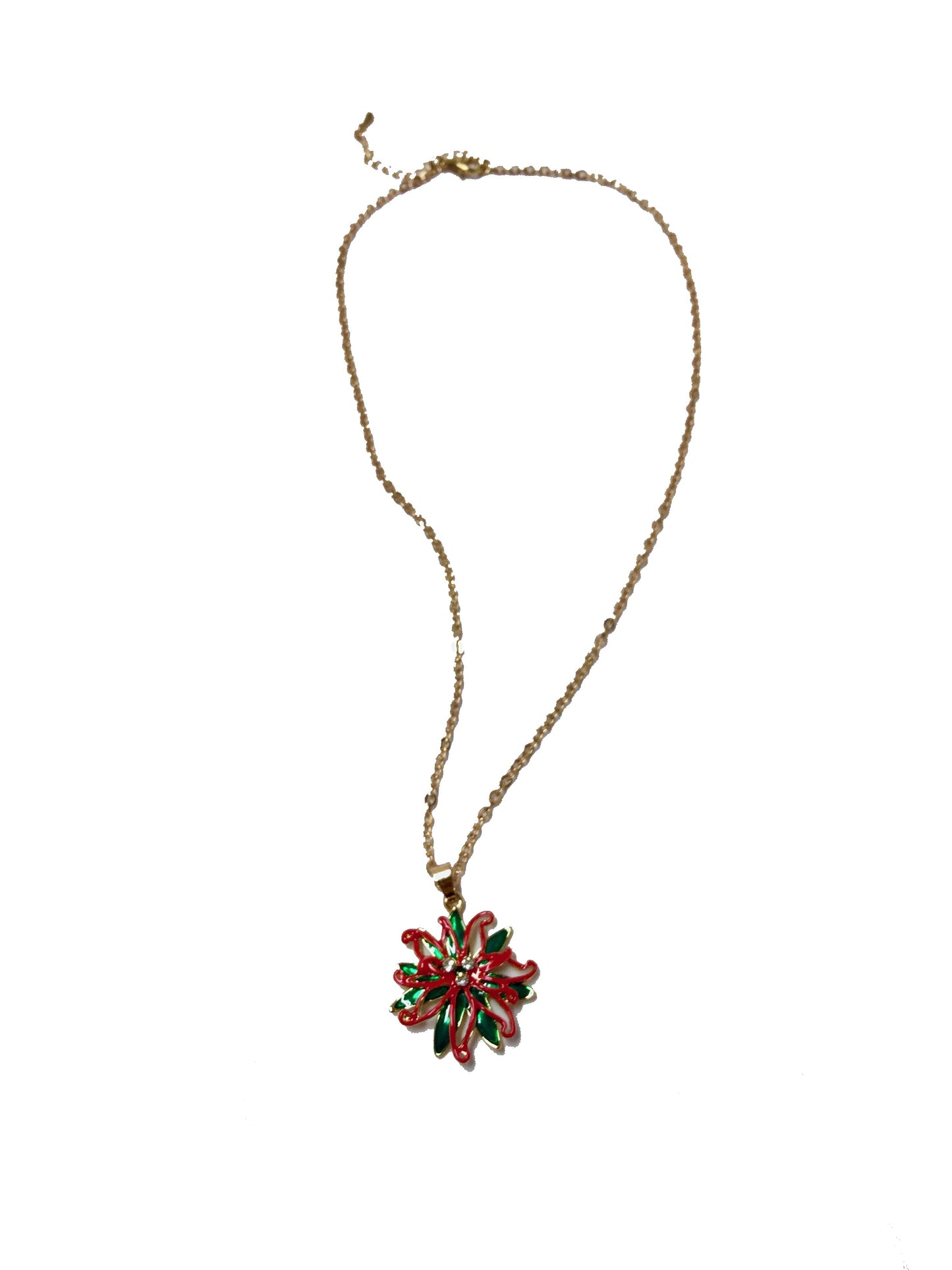 Christmas Poinsettia Necklace #38-914