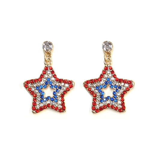 Patriotic Star Earrings #28-25731